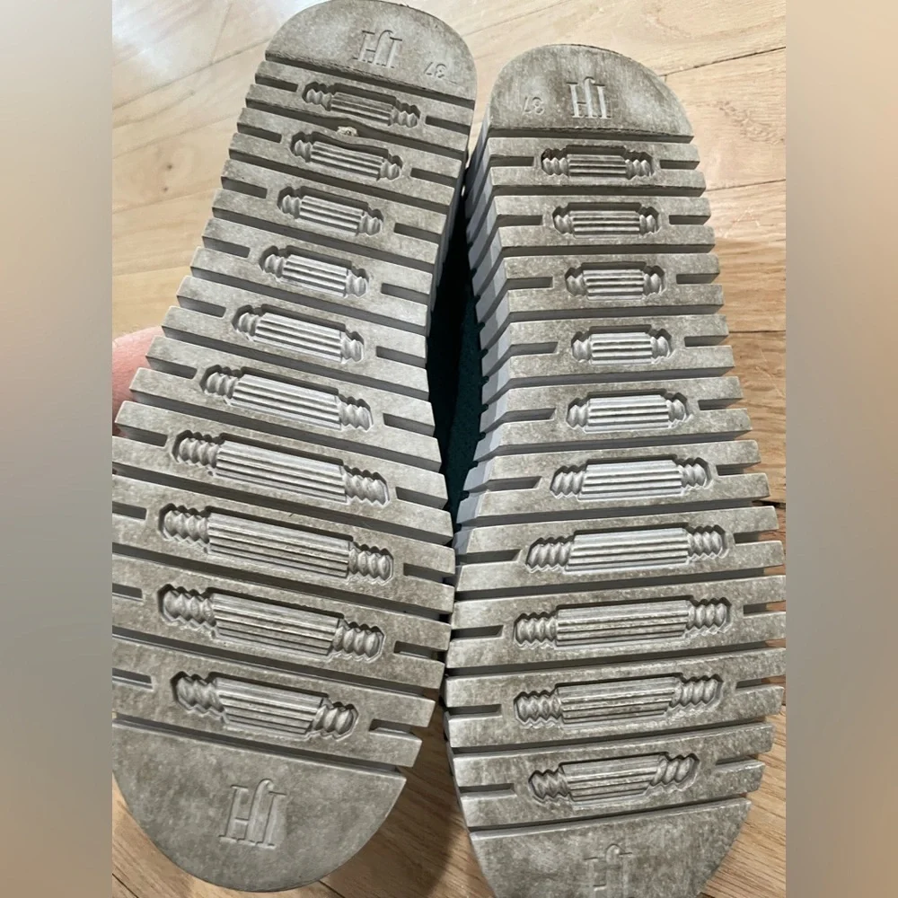 Ilse Jacobsen Green Platform Slip-Ons